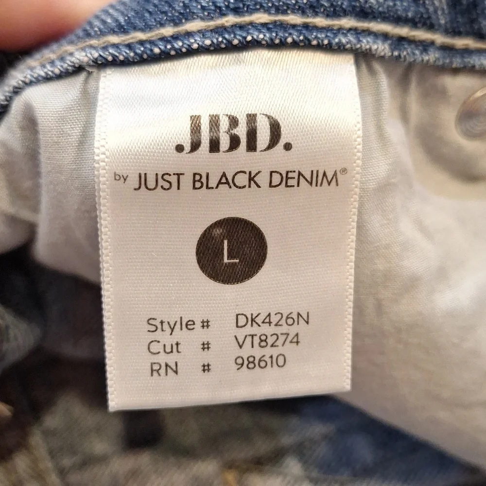 New JBD Button Fky Just Black Distressed Light Wash Denim Skirt 80s Vibes Frayed